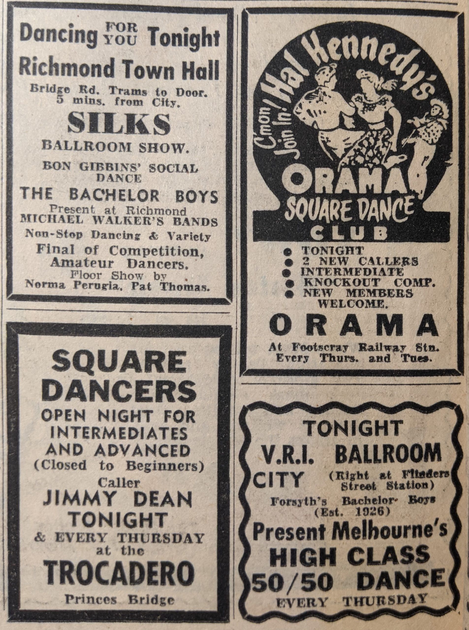 Old dance ads for the ballroom