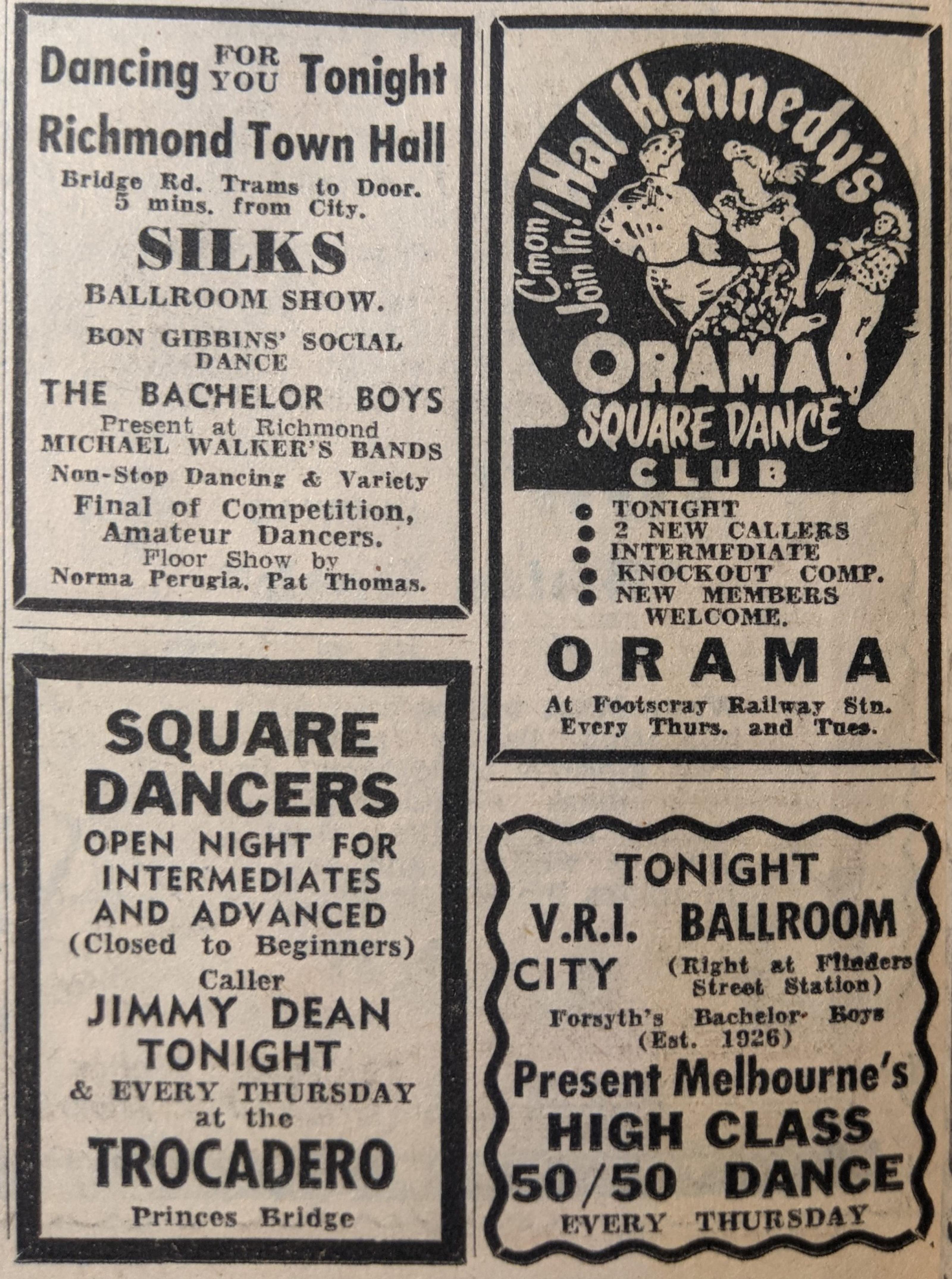 Old dance ads for the ballroom